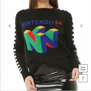 Nintendo 64 Checkered-Sleeve Sweater 🎁